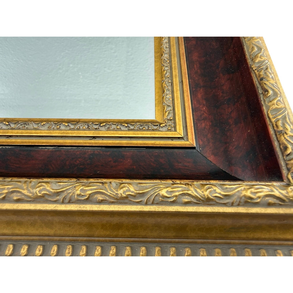Vintage 90s Bombay Co Fox Hunt Wall Mirror 36” Gold Framed Hanging Vanity