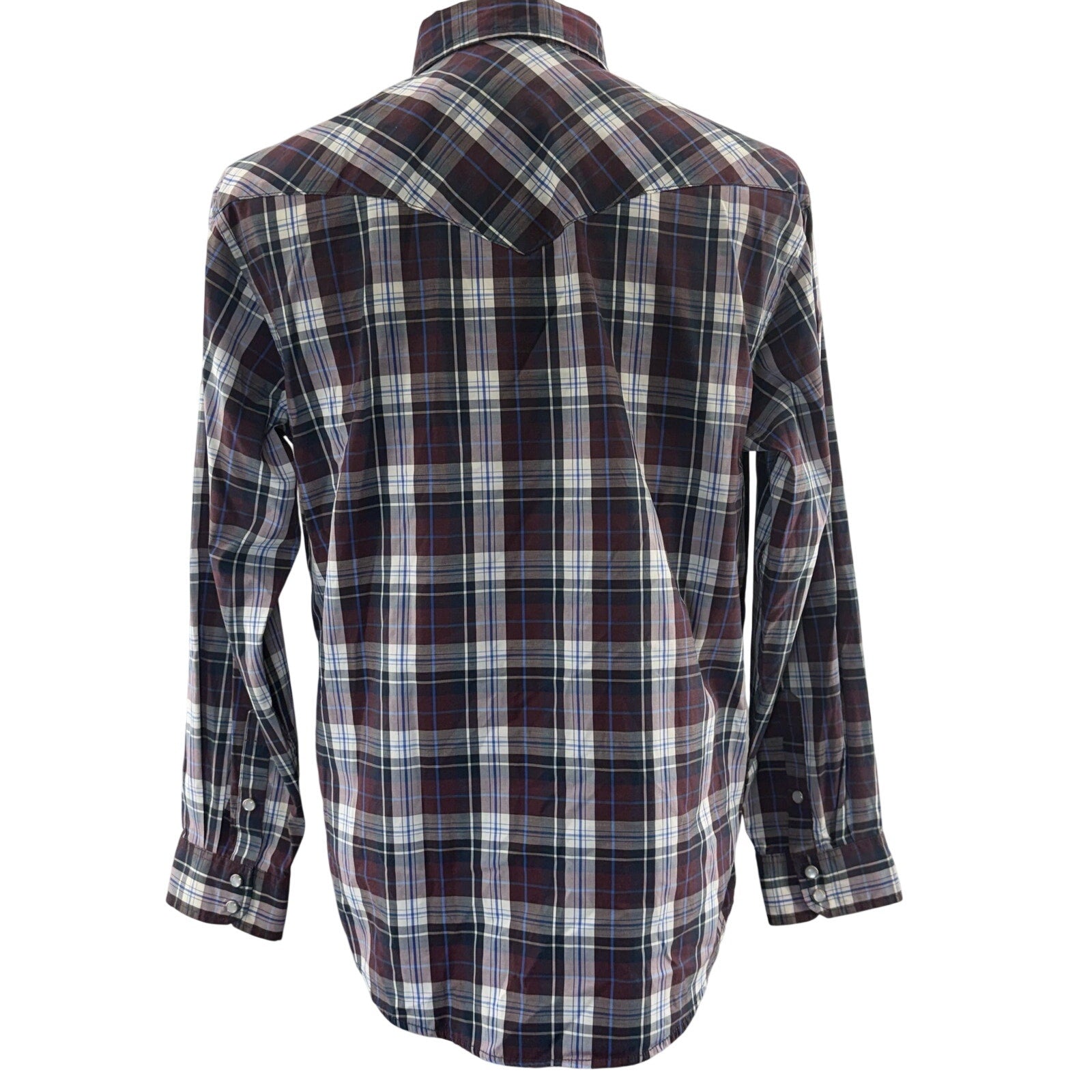 Vintage 90s Men's Large Button-Down Shirt Plaid Pearl Snap Western 44 Chest