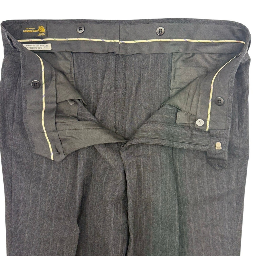 Mens 90s Wool Pinstripe Suit