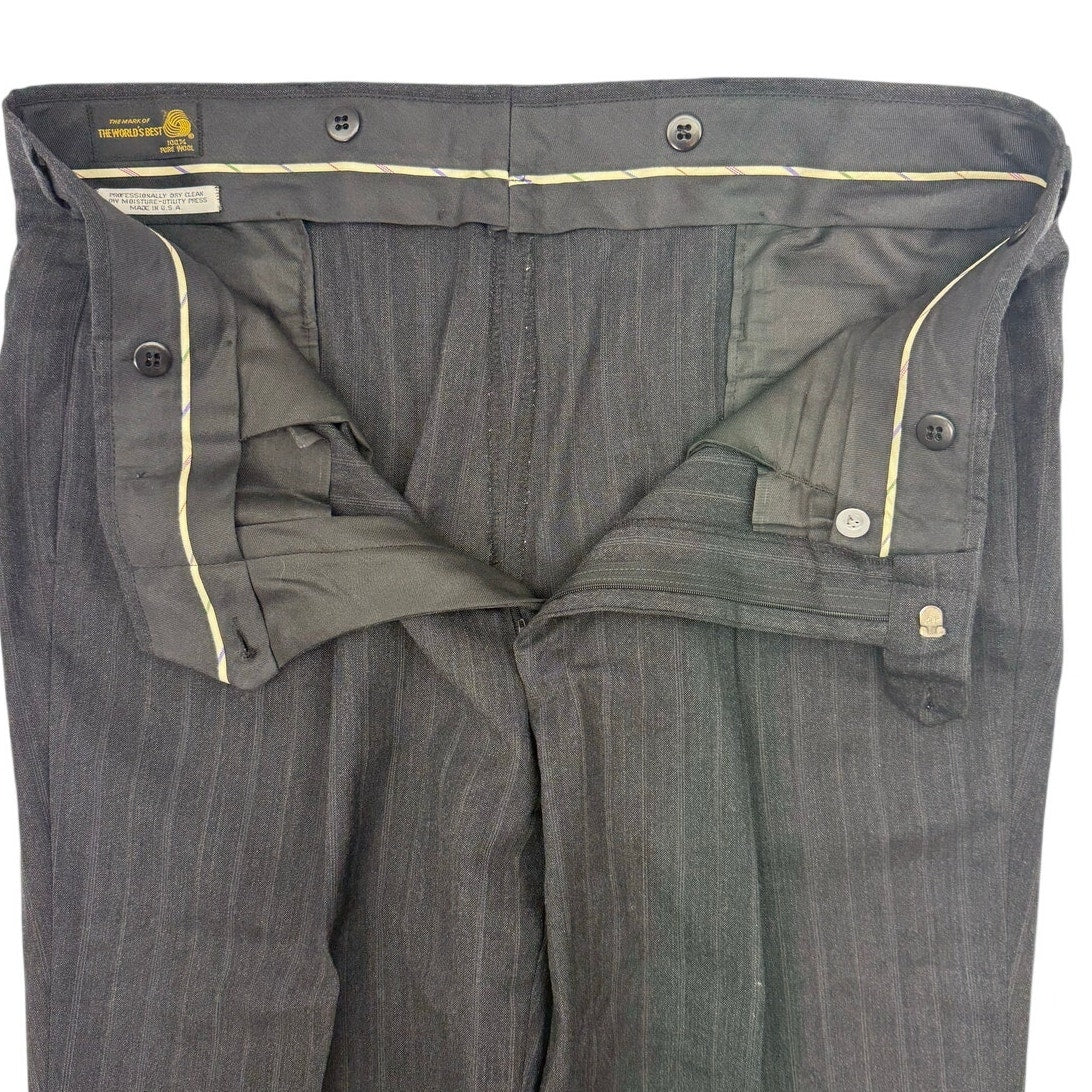 Mens 90s Wool Pinstripe Suit