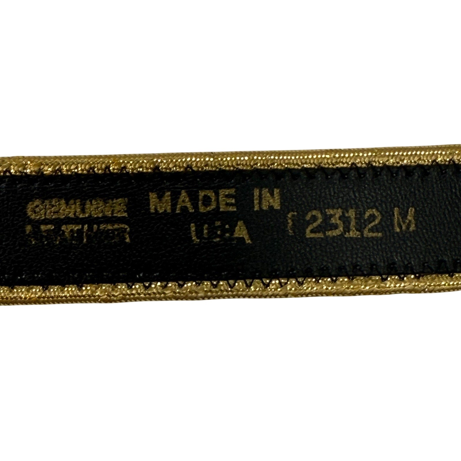 Vintage 80s Women’s Small Burgundy Belt Gold Trim 35" Made in USA
