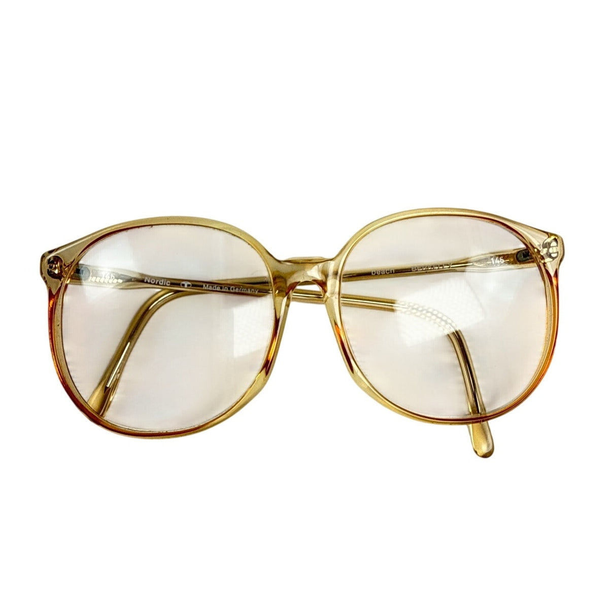 Vintage 80’s Nordic Berkeley Amber Gold Oval Eyeglass Frames 145 Germany