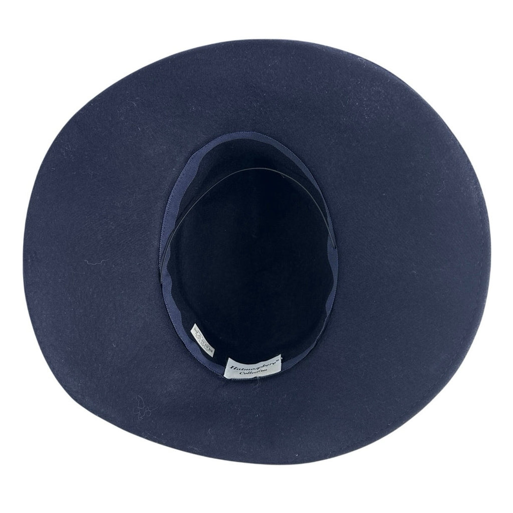 Vintage 80s Atmosphere Collection Navy Blue Felt Wide Brim Hat