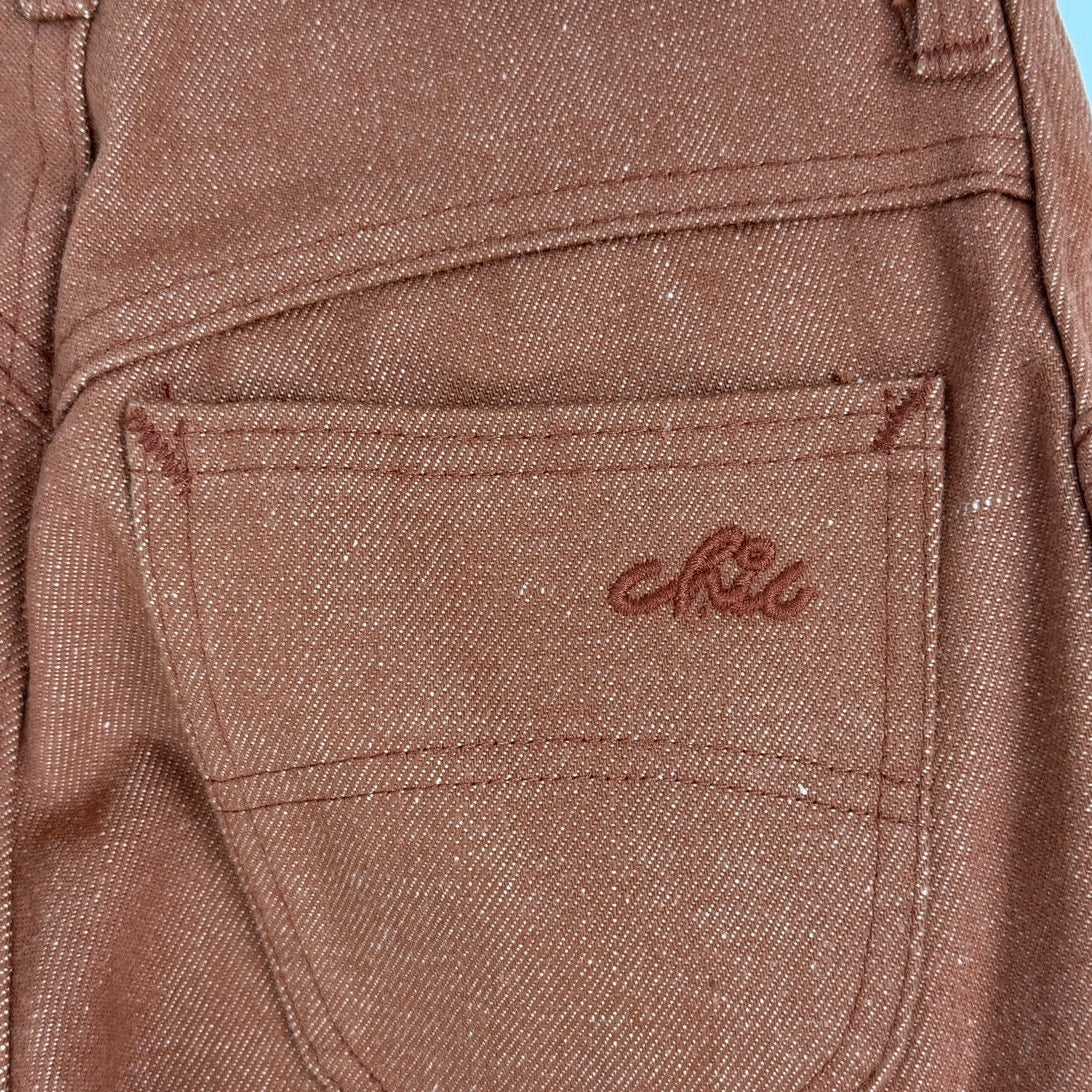 Vintage 80s Chic by H.I.S. Super Straight High Rise Brown Pants Women's 28x33