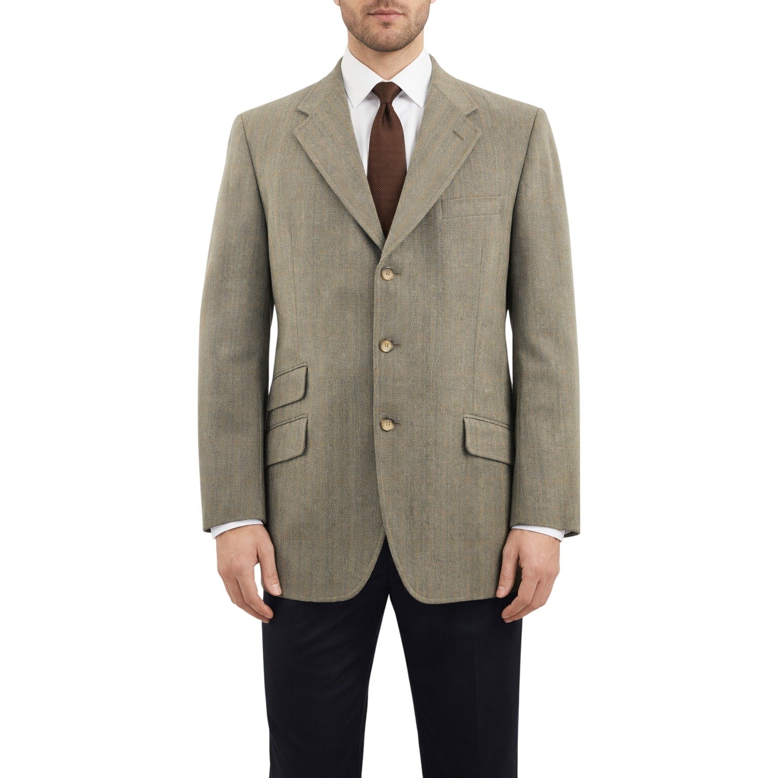 Vintage 90s Gurteen Esquire Wool Suit Jacket Mens 40R Gray Plaid Blazer