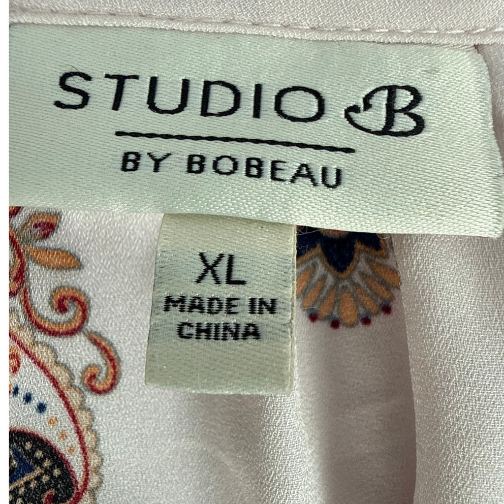 Studio B by Bobeau Pink Paisley Smocked Waist Maxi Dress XL
