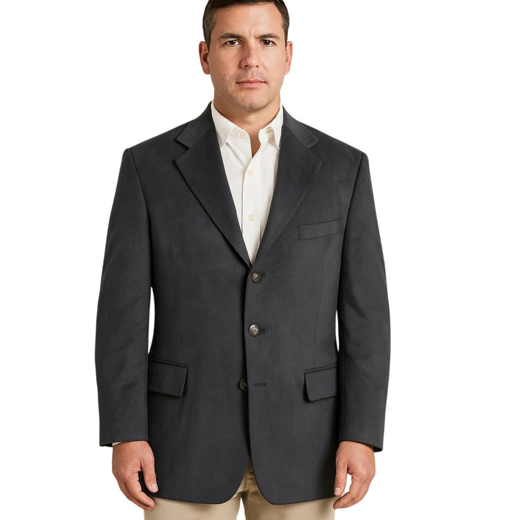 Vintage 90s Men's 42R Black Velour Blazer Jacket Lord & Taylor Fifth Ave