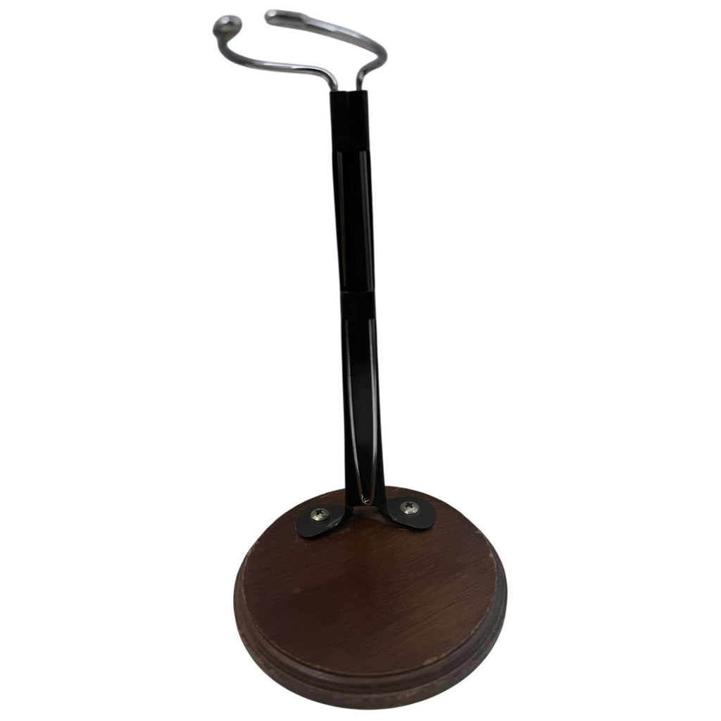 Vintage 80s  Dynasty Doll Stand Wood Base Metal Holder 8” Taiwan