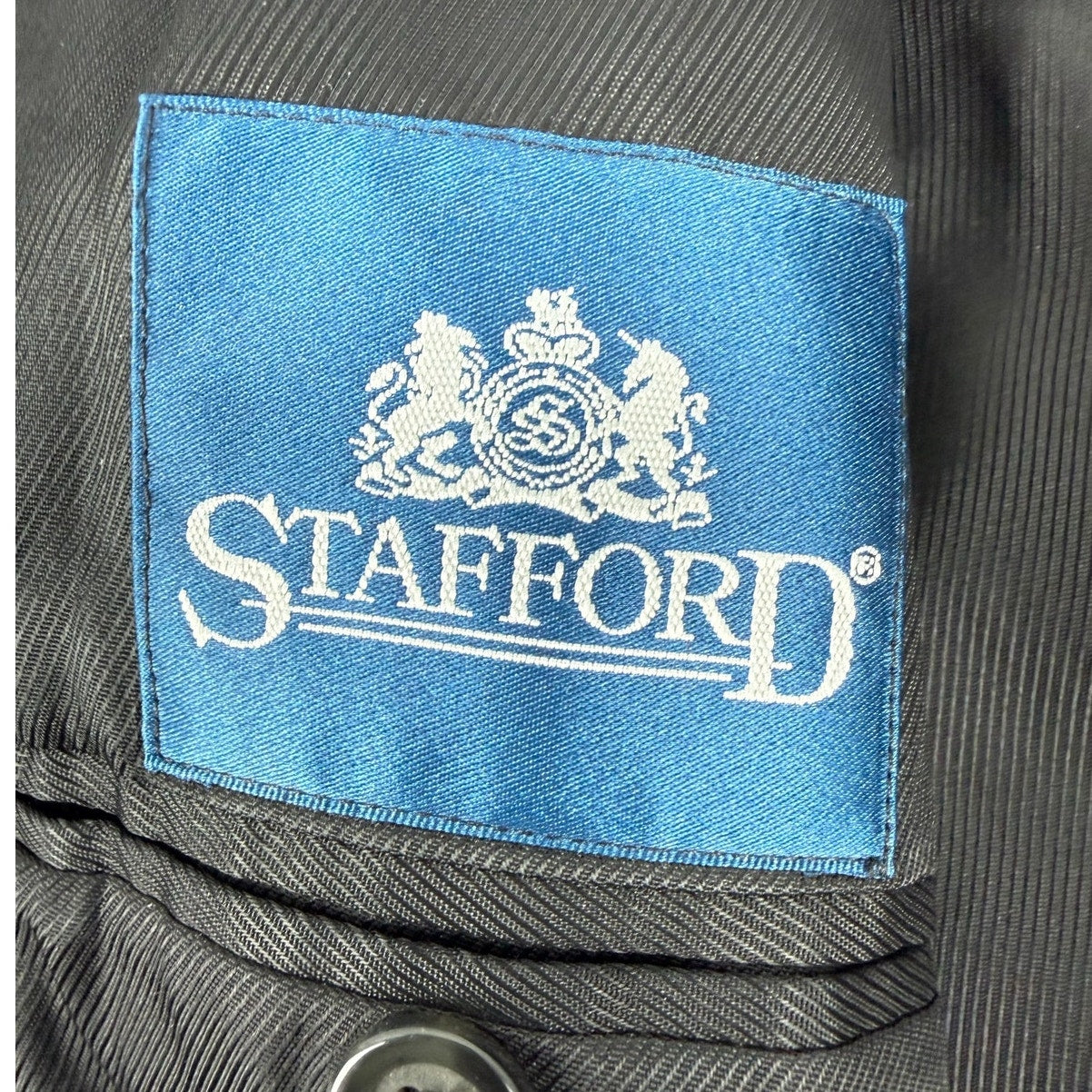 Vintage 90s Stafford Men's Gray Wool 3 Button Blazer Sport Coat 38R