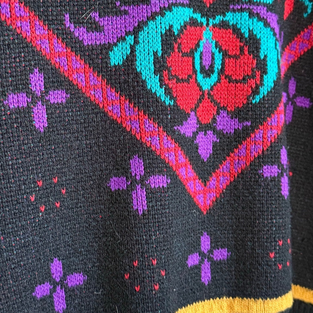 Vintage 90s Women's Small Sweater Beldoch Popper Made in USA