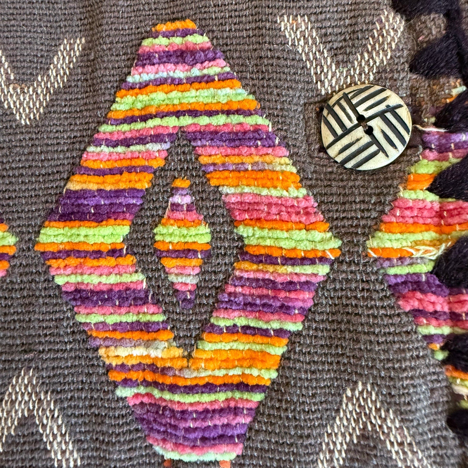 Jennifer & Grace Southwestern Aztec Tapestry Jacket Women's Small Cotton