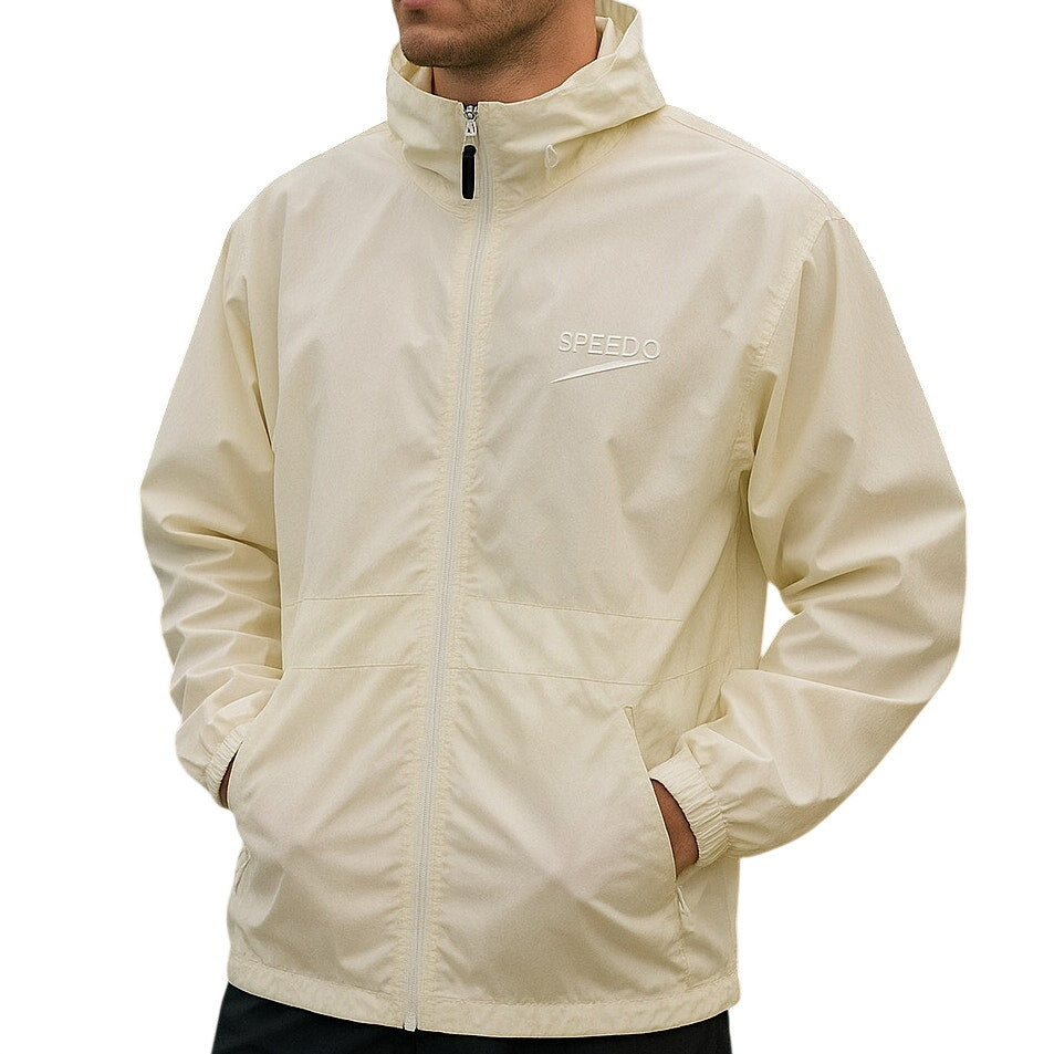 Vintage 90s Speedo Warmup Windbreaker Jacket Men's Large Full Zip Hood Pockets