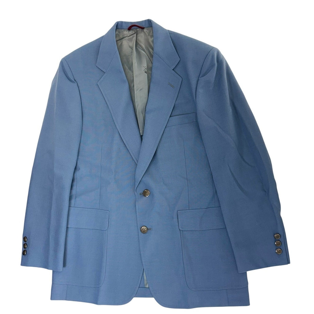 Vintage 70s Hart Schaffner Marx Blue Wool Blazer Sport Coat Men's Large 42R