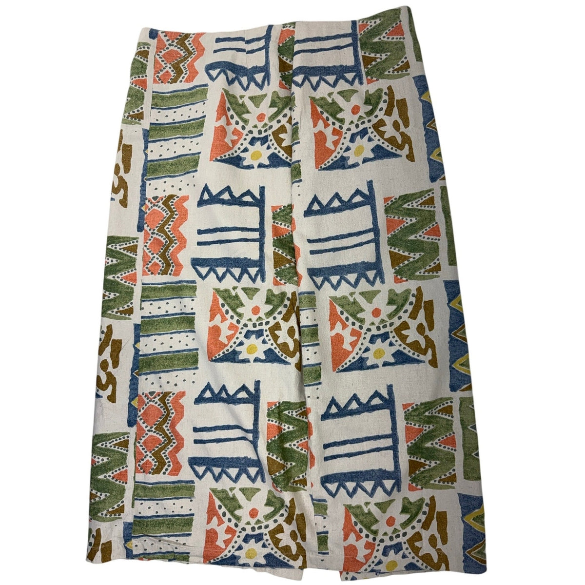 Vintage 80s Baccini Silk 3 Piece Skirt Suit Set Geometric Print Women's 18