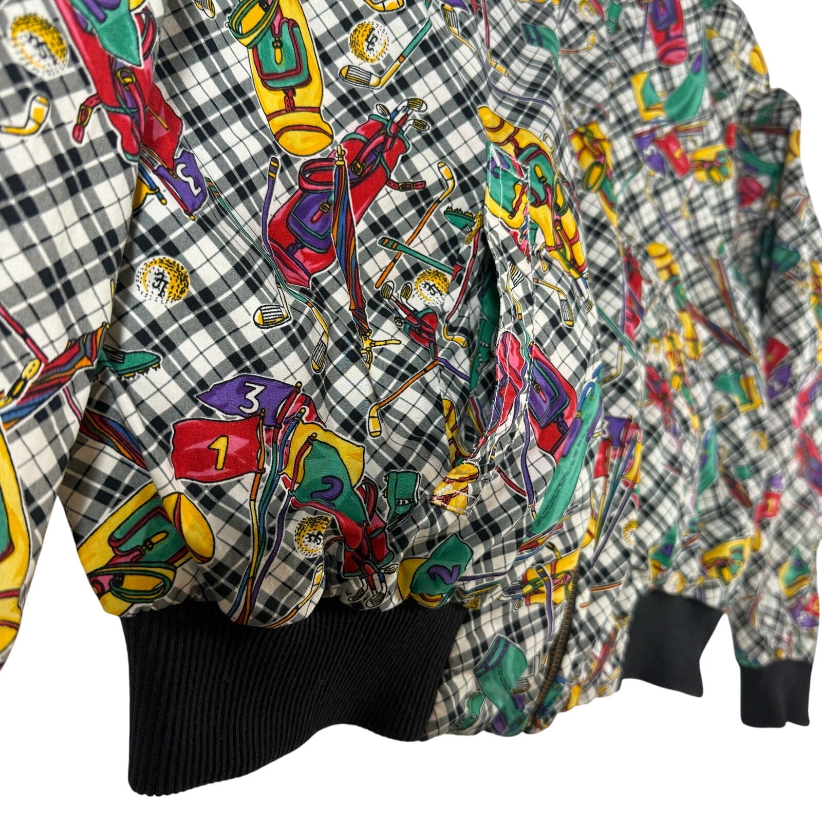 Vintage 90s Women's Medium Lizsport Reversible Golf Jacket Bomber Utility