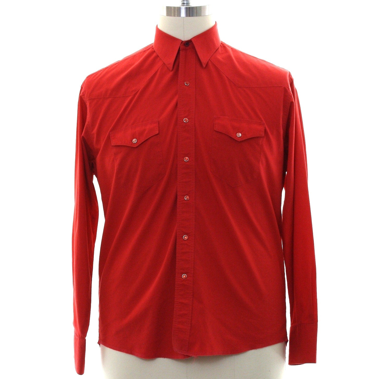 Vintage 80s Men’s 17-36 XL Wrangler Red Snap Western Shirt