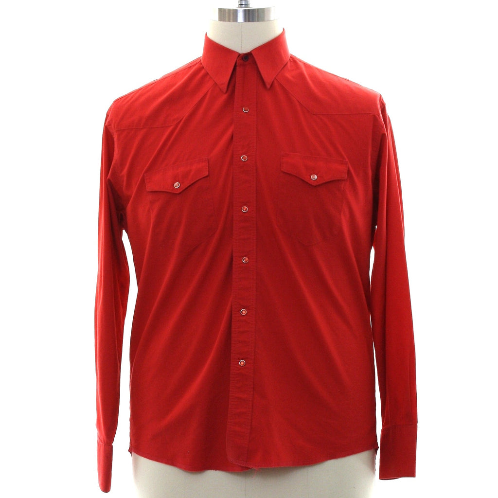 Vintage 80s Men’s 17-36 XL Wrangler Red Snap Western Shirt