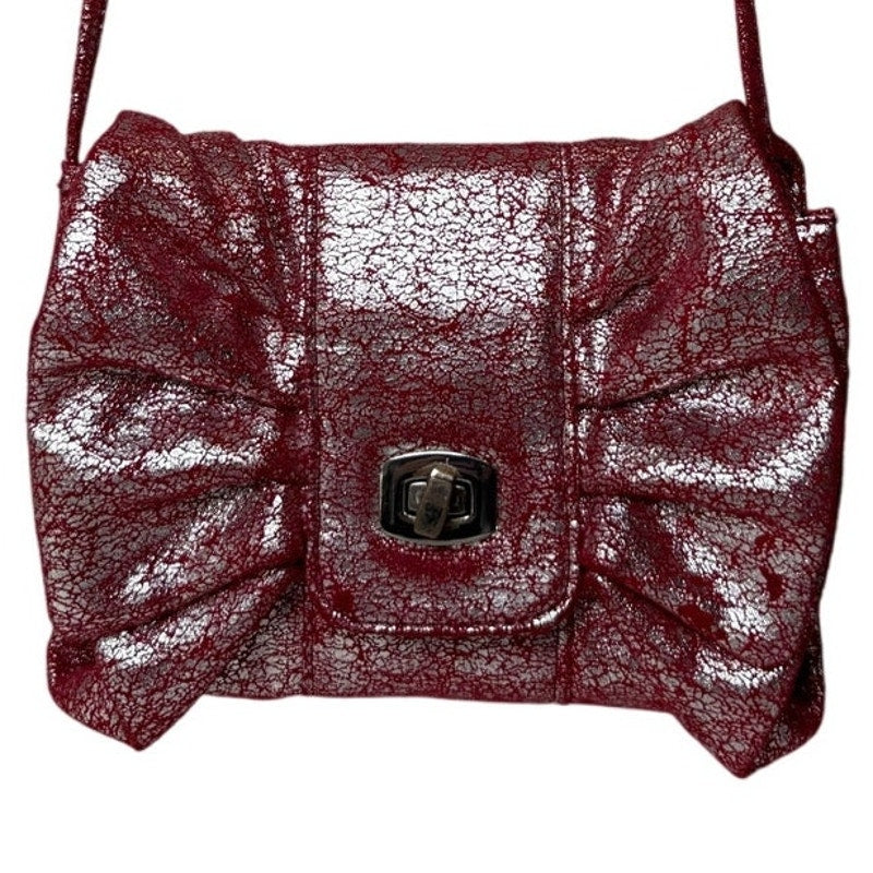 Retro L.A. Express Pink Metallic Silver Ruched Crossbody Bag 7x6 Small Purse