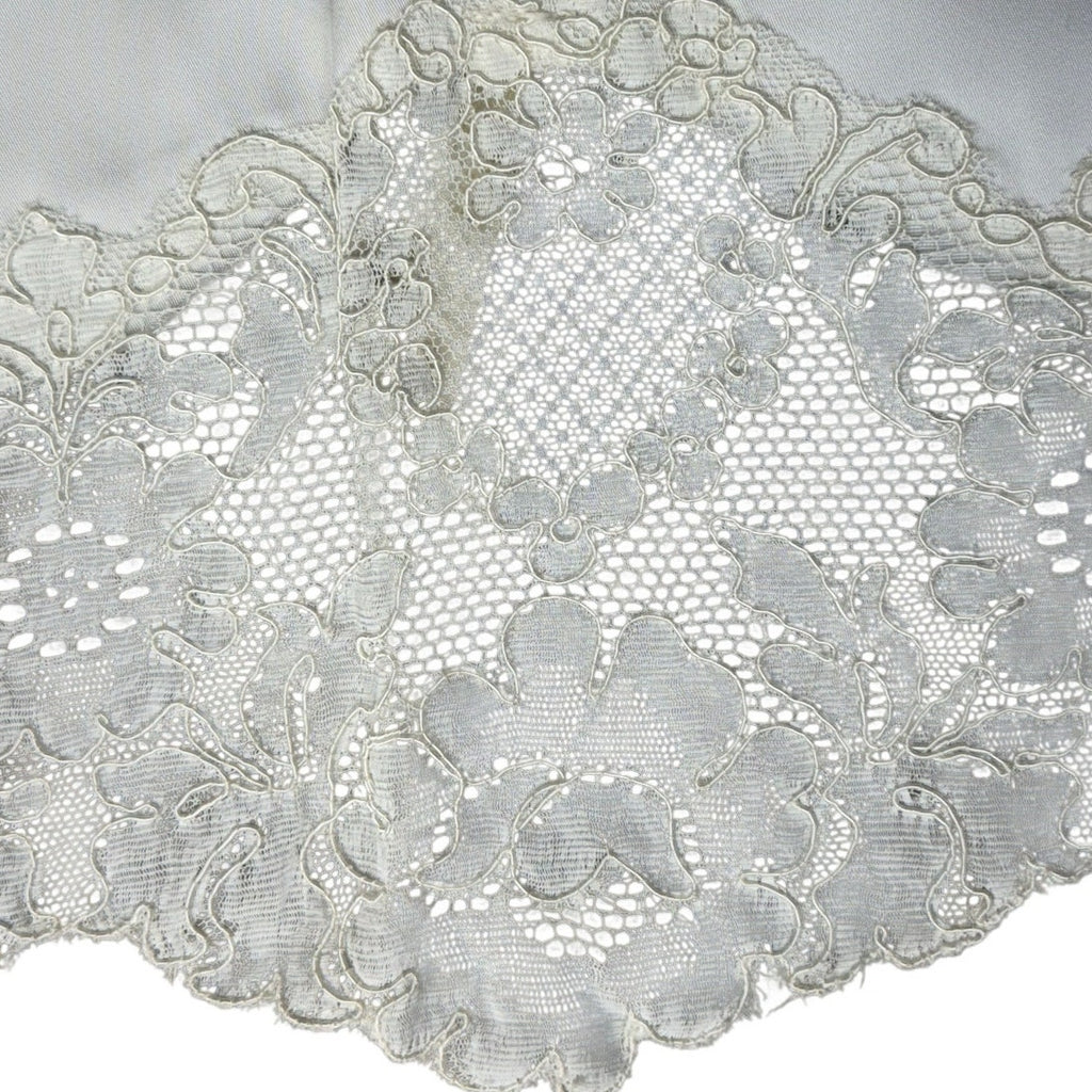 Vintage 1960s Women's XS Alfred Angelo Satin Lace Wedding Dress w Train