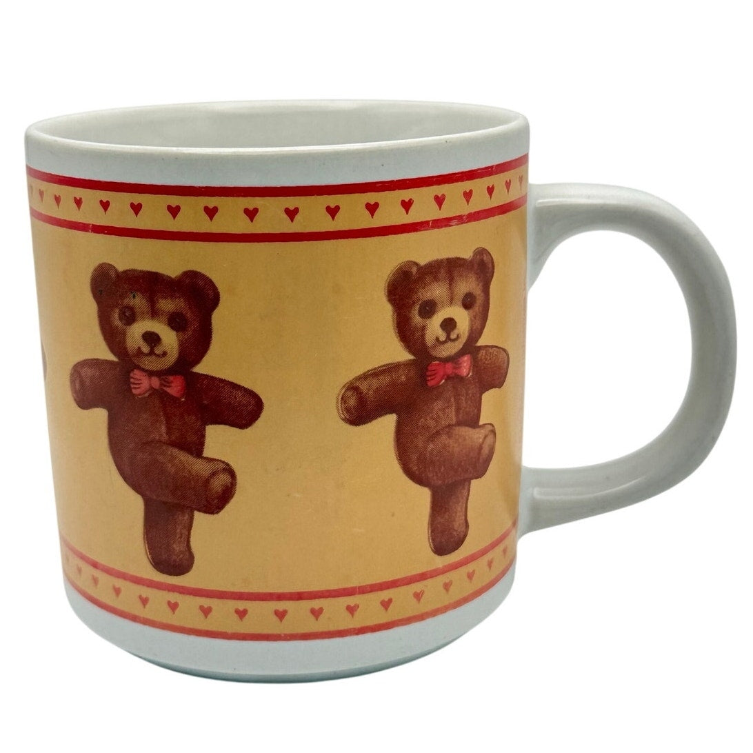 1983 Chein Industries Teddy Bear Coffee Mug Vintage Ceramic Nursery Cup