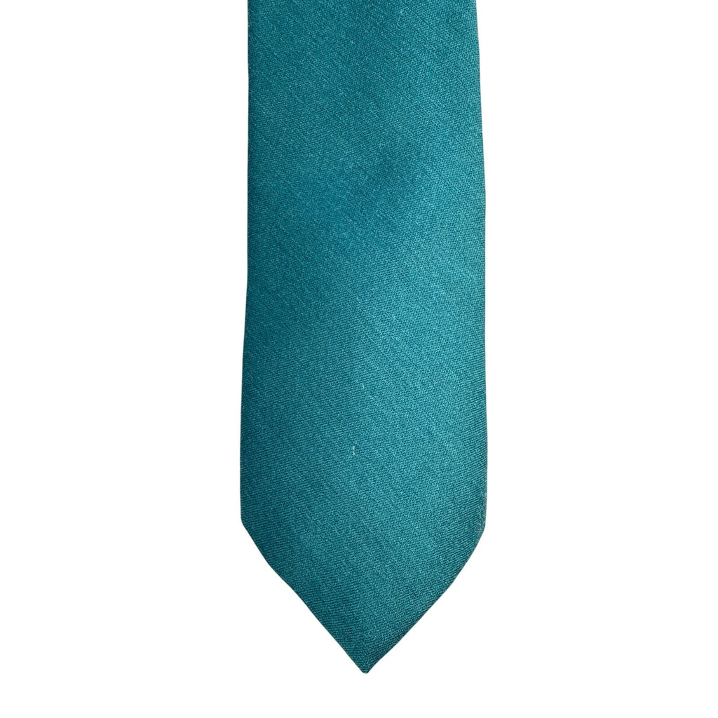 Vintage 1980s Claybrooke Spruce Green Wool Silk Necktie 3"