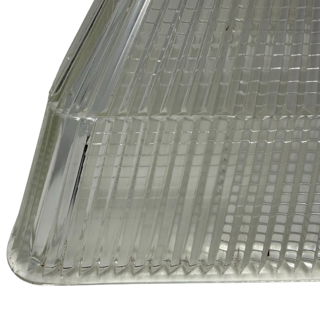 Vintage 70s Prismatic Glass Ceiling Light Shade Square Pyramid Ribbed