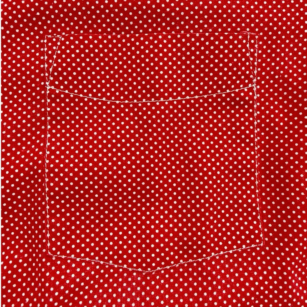 Vintage 70s Fashion Classics Red Pin Dot Disco Shirt Men's Large