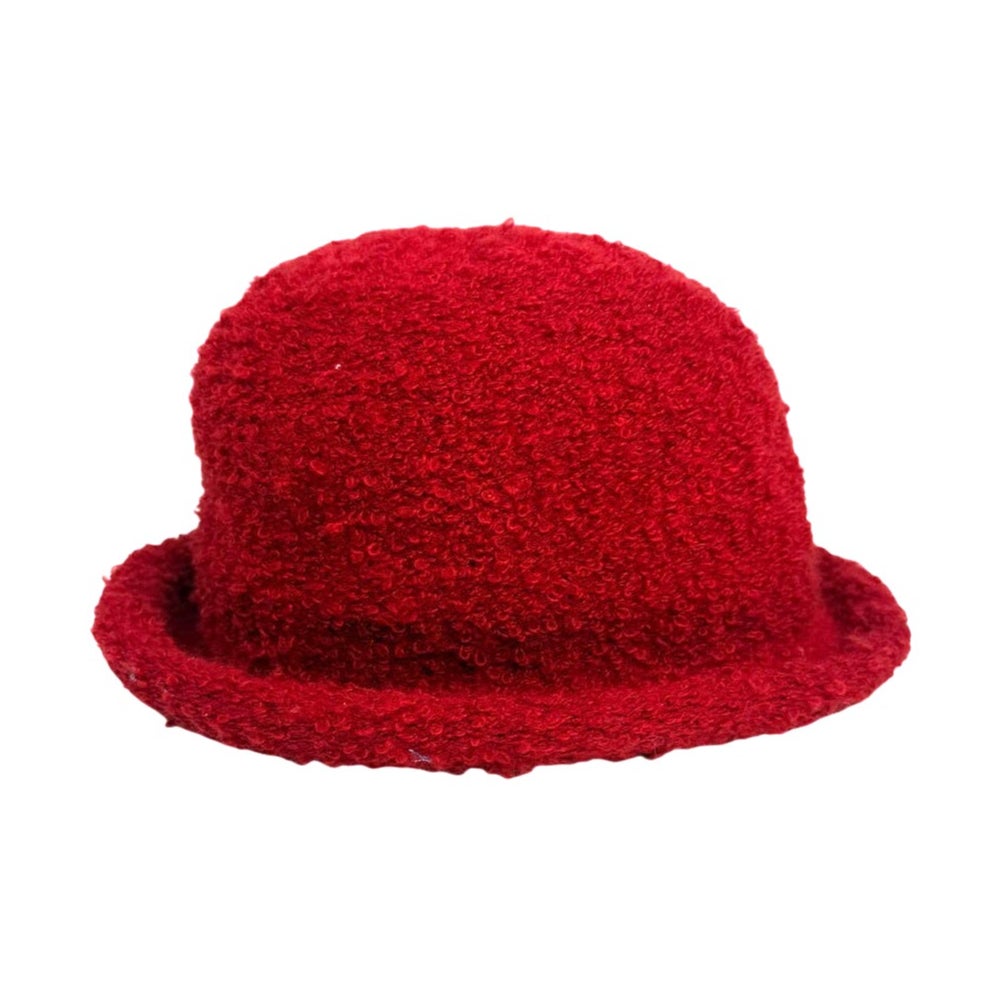 Vintage 90s Liz Claiborne Red Rolled Brim Cloche Hat