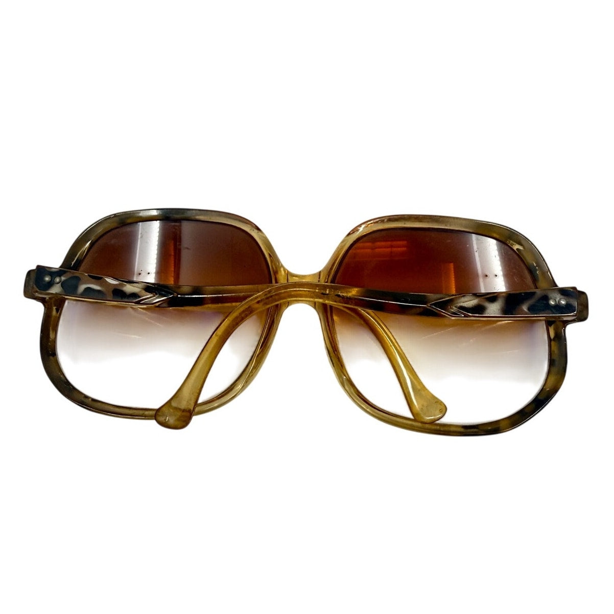 Vintage 90s Women's Frames IL Italy 17957 Oversized Brown Gradient Sunglasses