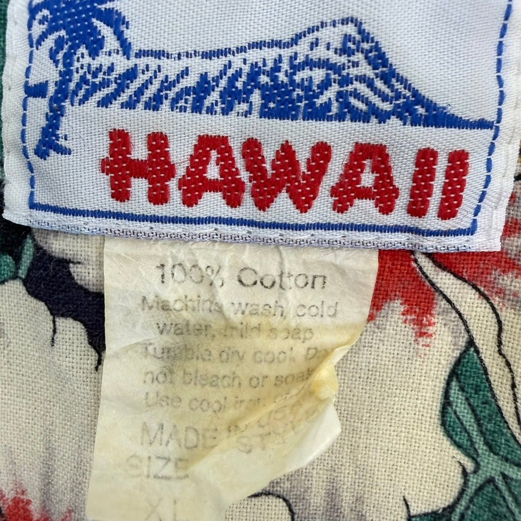Vintage 90s Hawaii Hawaiian Shirt Mens XL Tropical Floral Cotton Aloha