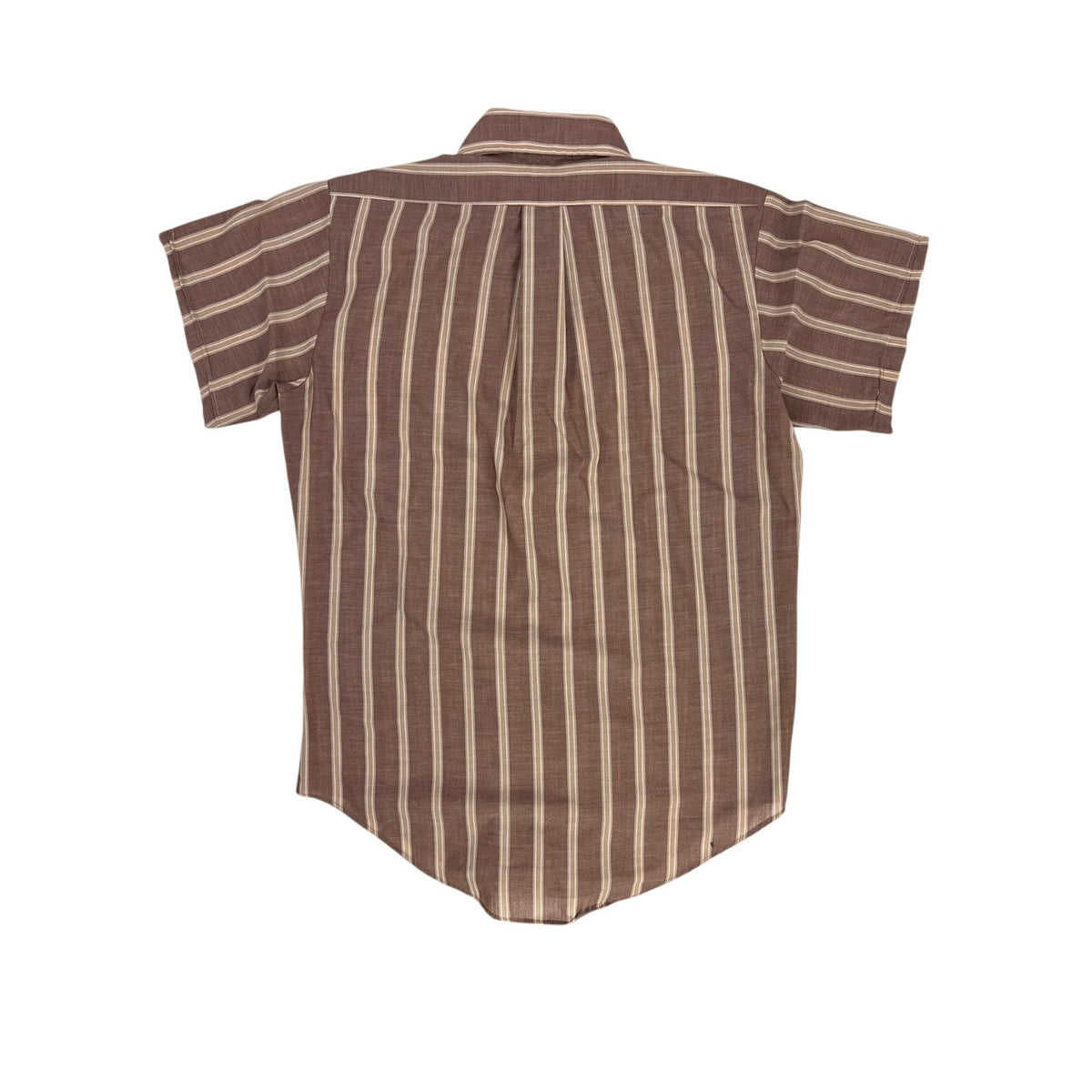 Vintage 60s Ever Pressed National Brown Striped Shirt Men’s Medium