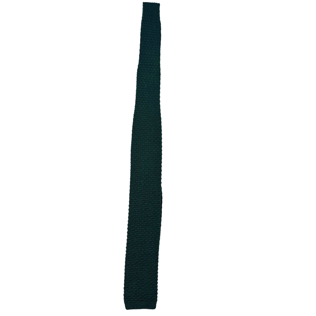 Vintage 60s Robert Talbott Hunter Green Acrylic Knit Square End Tie 3” x 56”