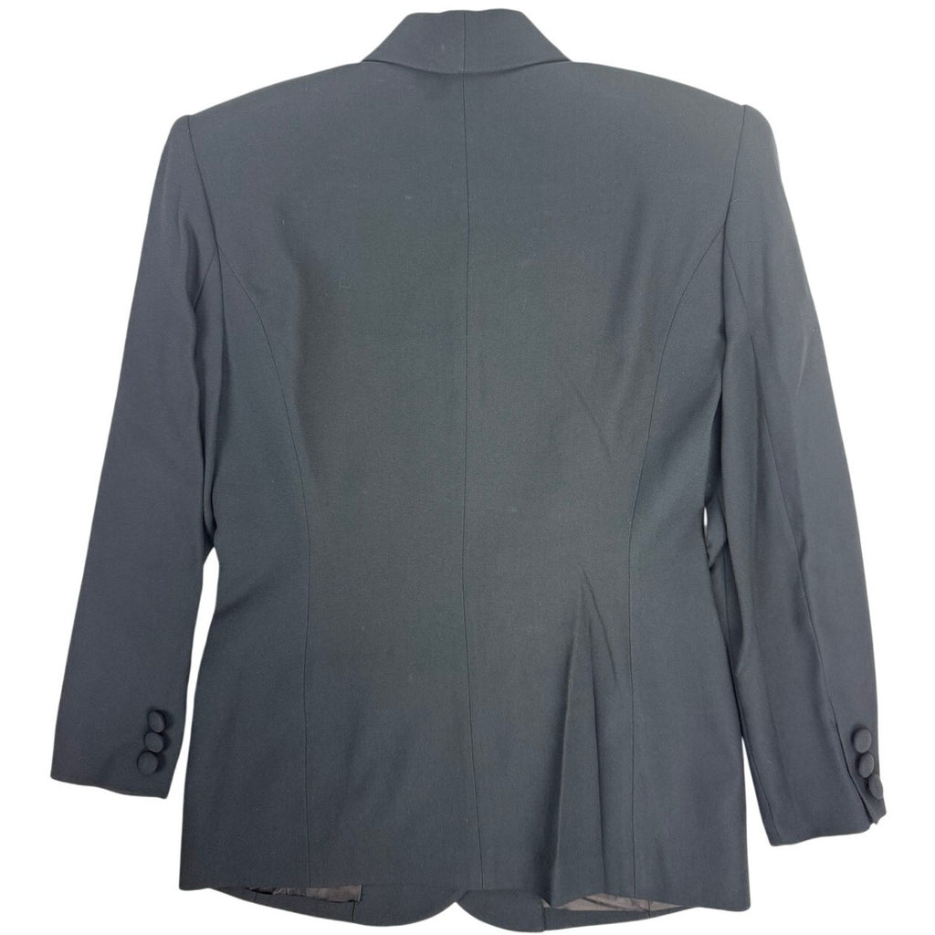 Vintage 80s Valerie Stevens Women's Double Breasted Blazer Jacket Size 4 Black