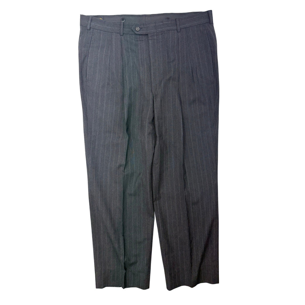 Mens 90s Wool Pinstripe Suit