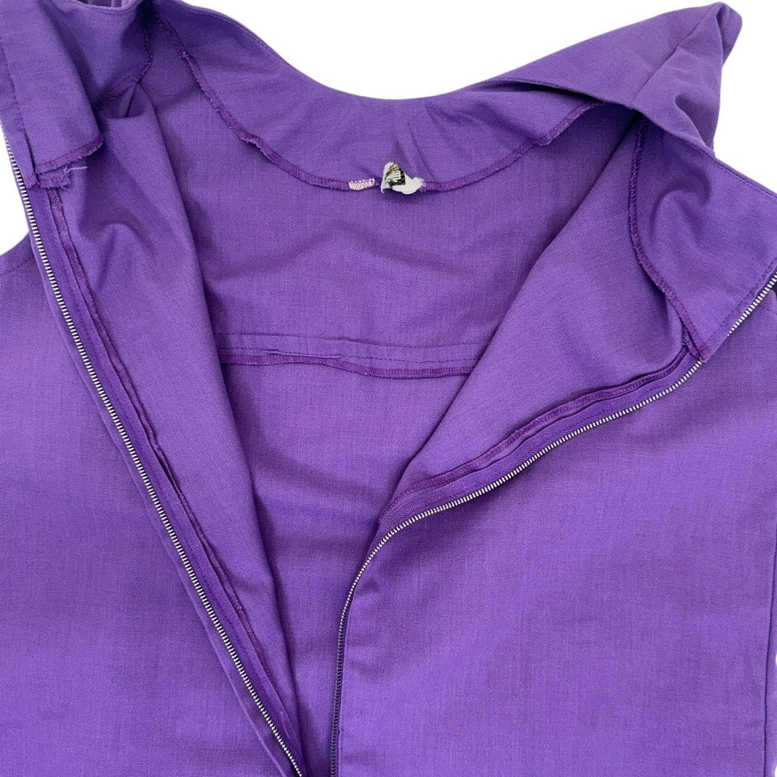 Vintage 1960s Purple Shift Dress Sleeveless Mod Cotton Blend Women's Medium