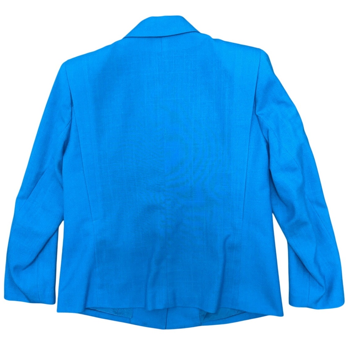 Vintage 80s Sasson Petite Women's 12 Blue Blazer Jacket Shoulder Pads