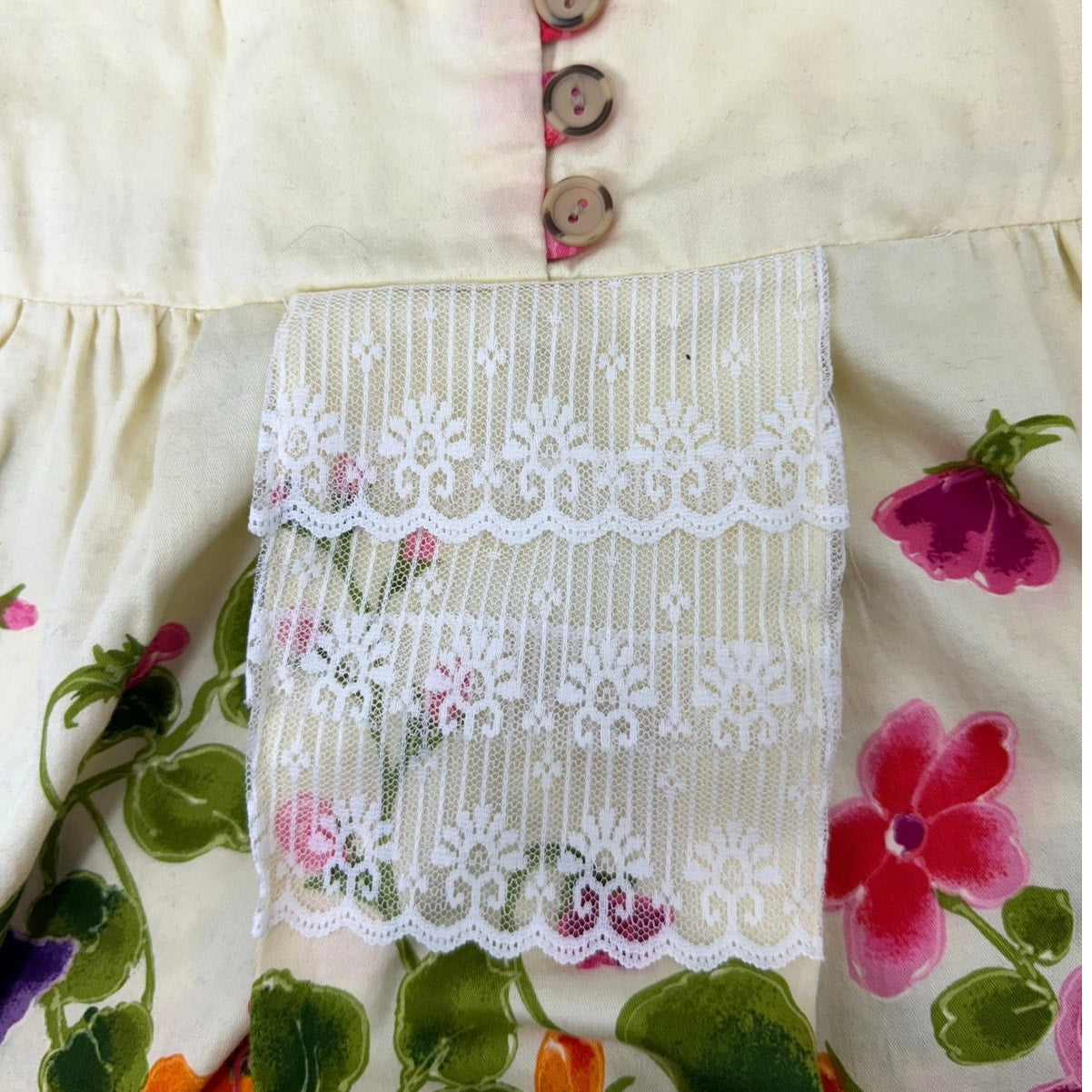 Vintage 60s Ui Maikai Hawaiian Muumuu Floral Cotton Dress Women's Small