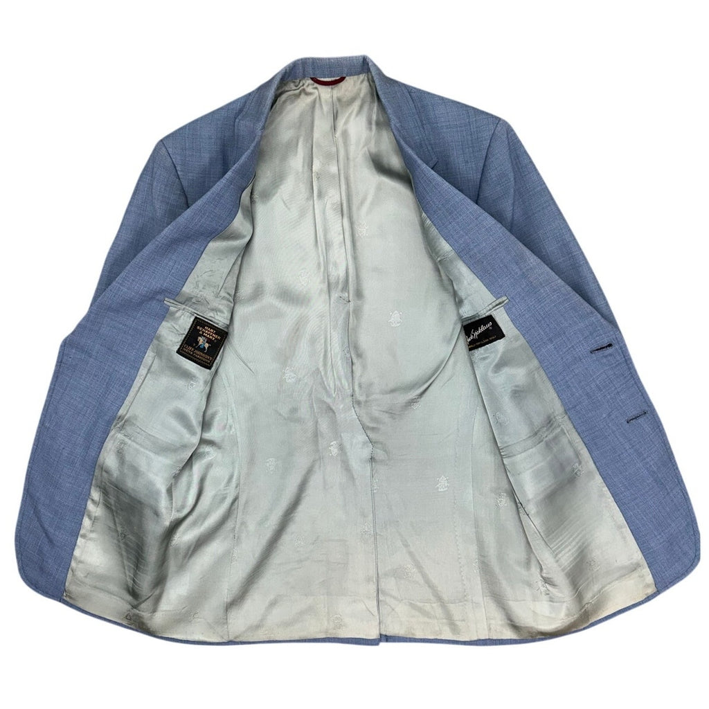Vintage 70s Hart Schaffner Marx Sky Blue Sport Coat Blazer 38 Wool Look