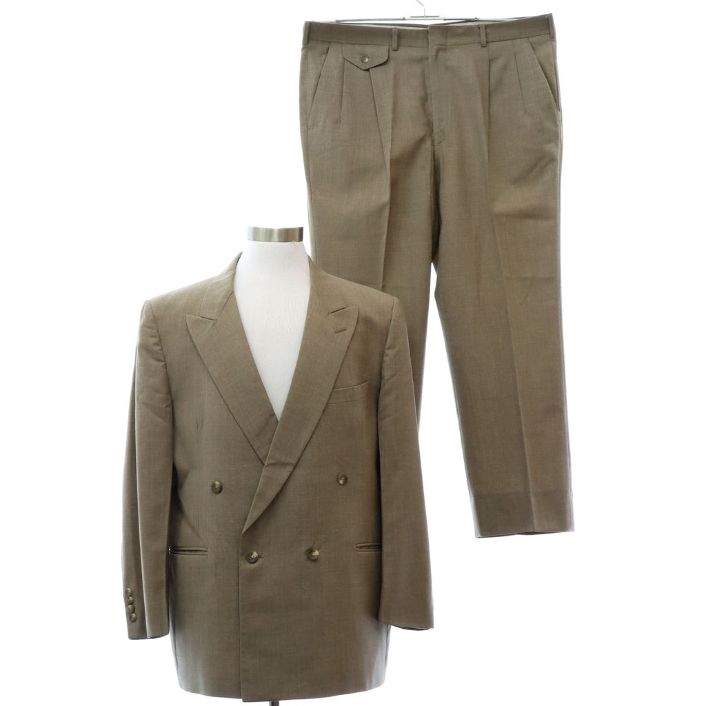 Vintage 90s Stafford Executive Taupe Double Breasted Suit Men's Large USA