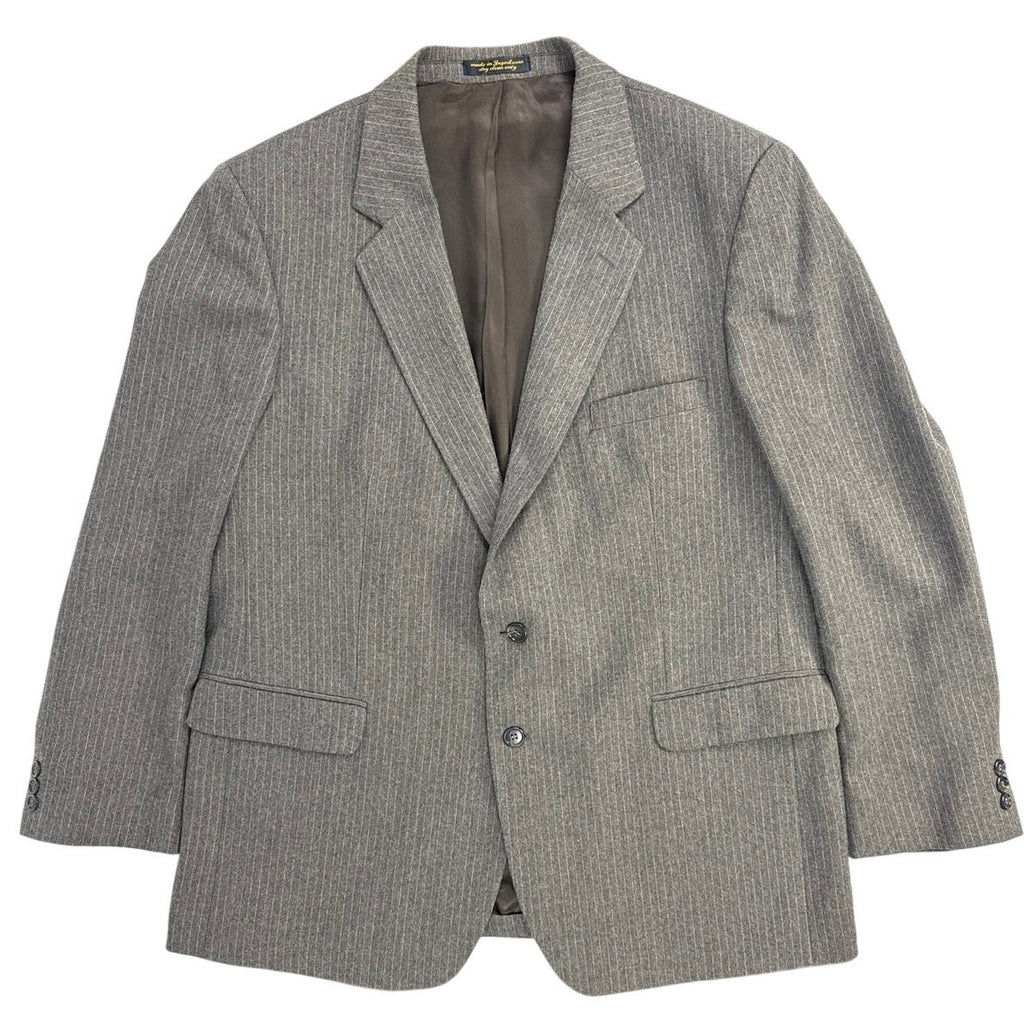 Vintage 1970s Saint Ives Brown Gray Pinstripe Wool 2 Piece Suit Men’s 46R