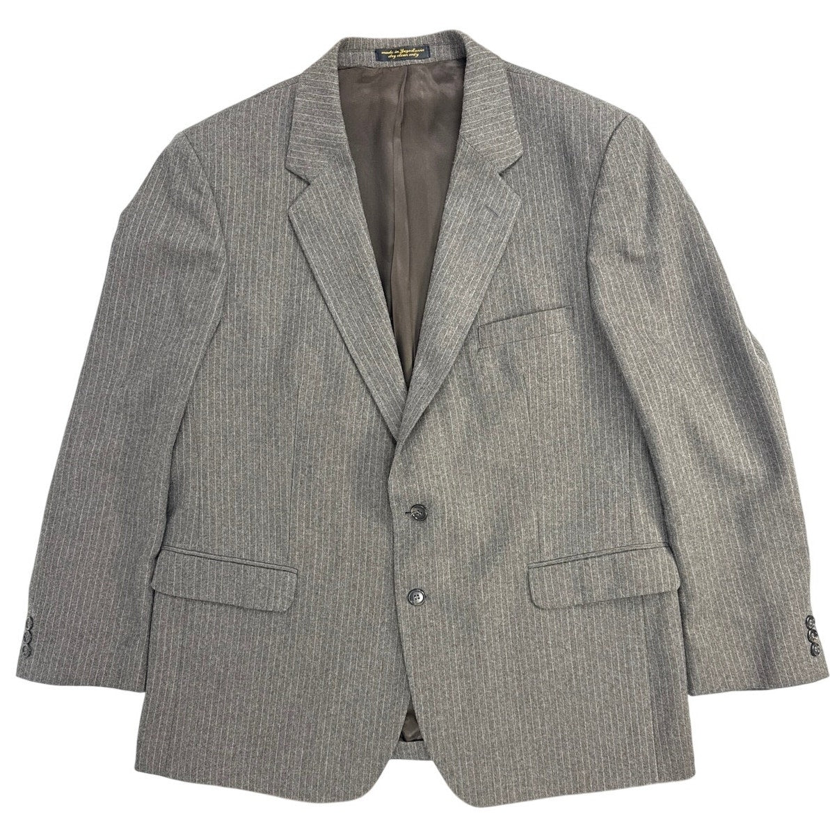 Vintage 1970s Saint Ives Brown Gray Pinstripe Wool 2 Piece Suit Men’s 46R