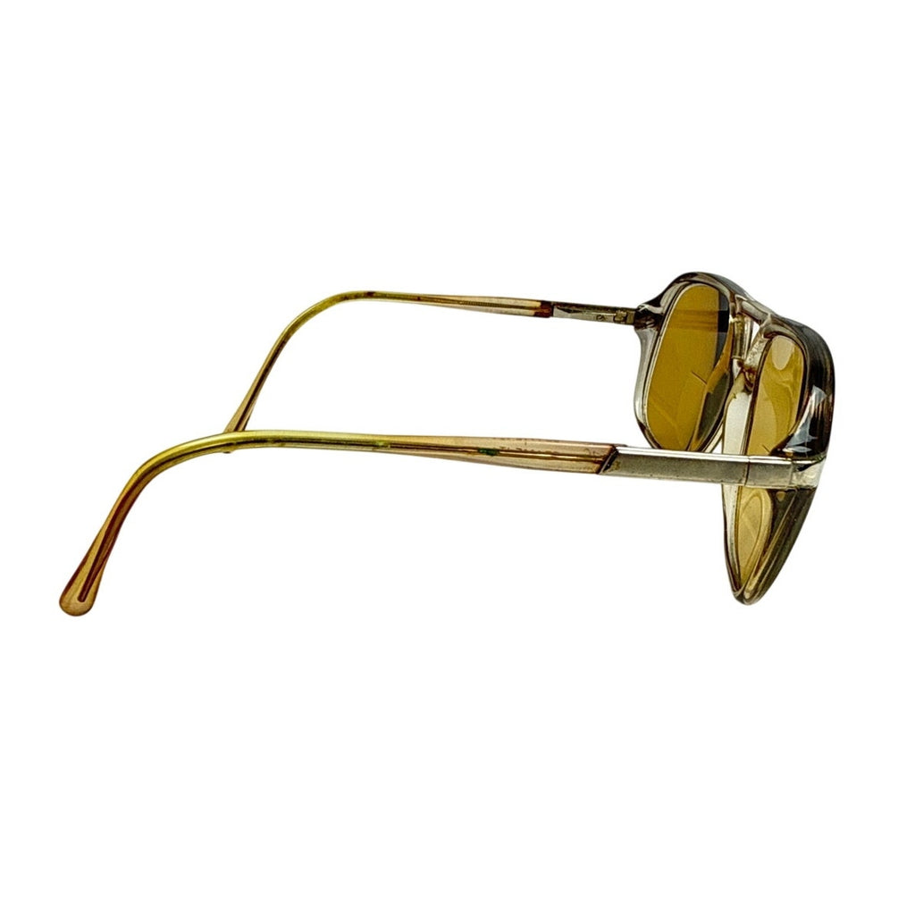 Vintage 70s Vien Brown Gold Aviator Sunglasses Italy 5.5”