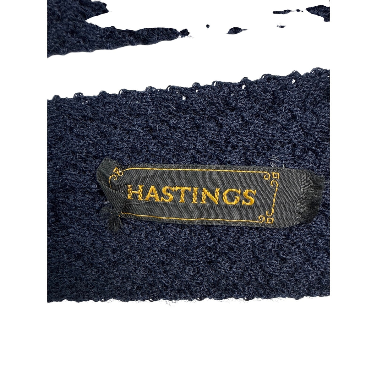 Vintage 70s Kipper for Hastings Navy Wool Knit Necktie 3.5” Wide