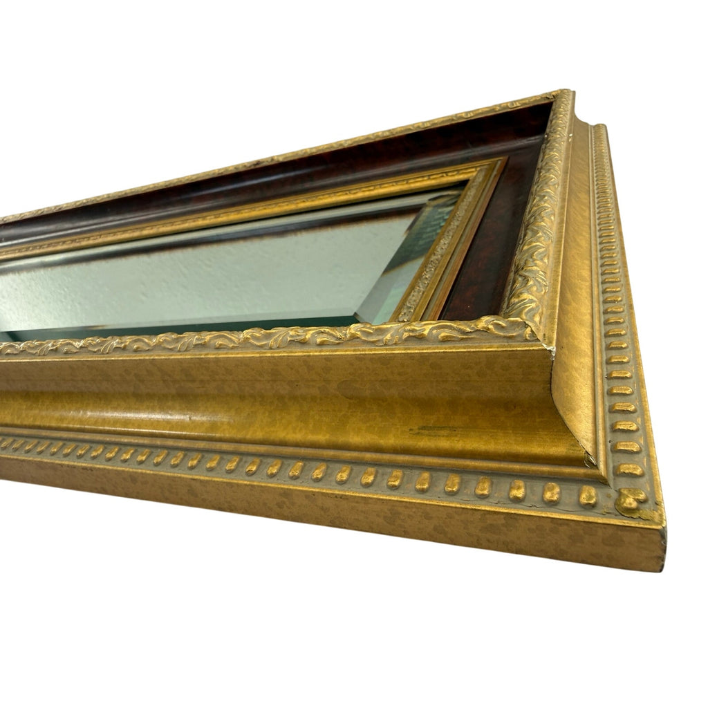 Vintage 90s Bombay Co Fox Hunt Wall Mirror 36” Gold Framed Hanging Vanity