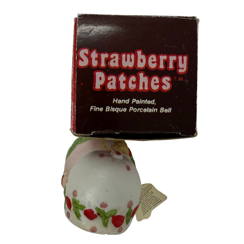 Vintage 80s Strawberry Patches Porcelain Bell Figurine Merri-Bells JASCO