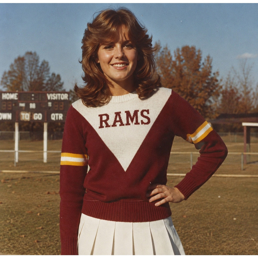 Vintage 60s Dehen Rams Cheerleading Sweater Women's M Portland Oregon USA