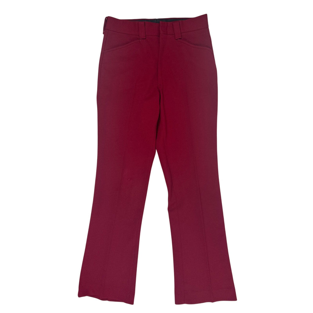 Vintage 70s Farah Wine Polyester Knit Pants Women's 31x33 USA Made