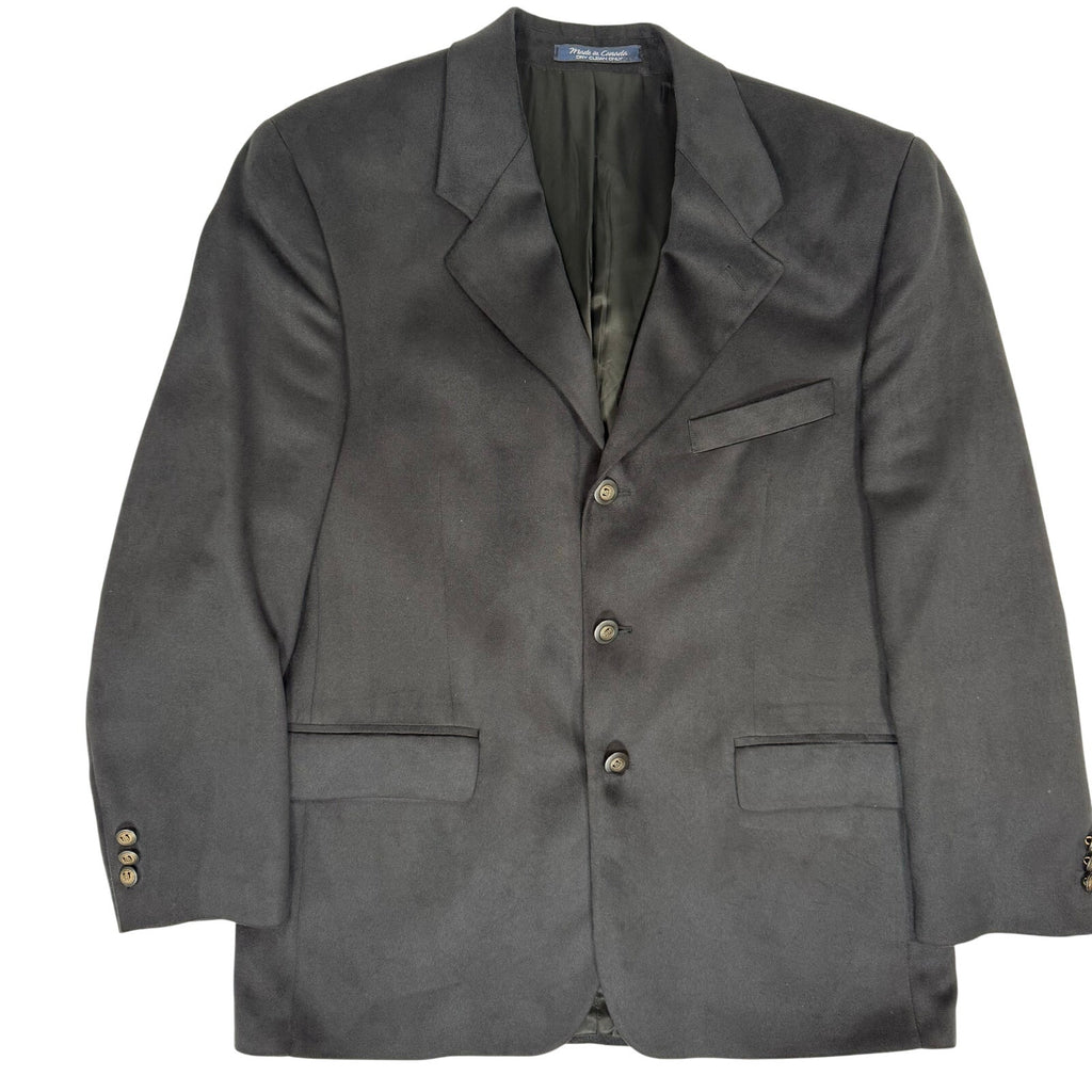 Vintage 90s Men's 42R Black Velour Blazer Jacket Lord & Taylor Fifth Ave