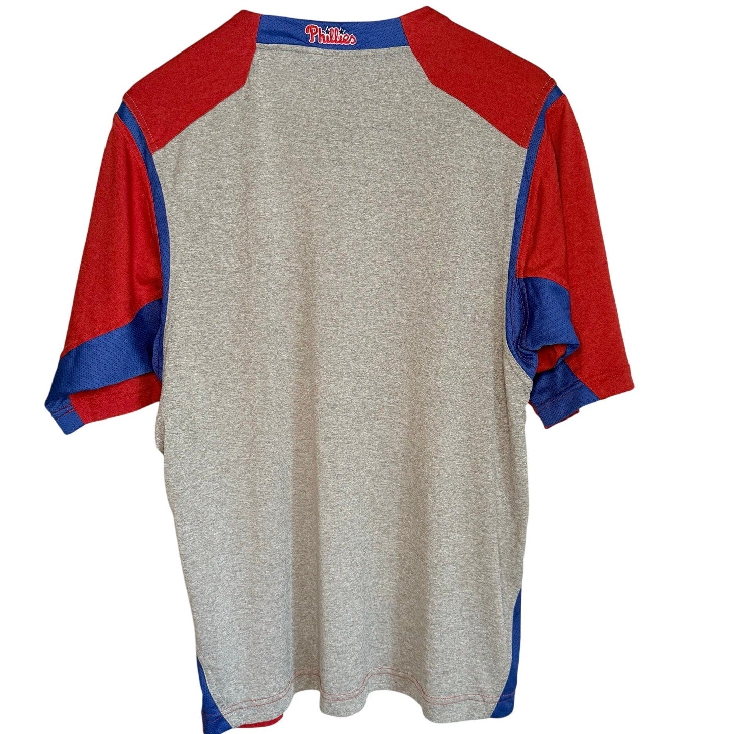 Vintage 90s Men's Medium Nike MLB Phillies Red Blue Baseball T-Shirt