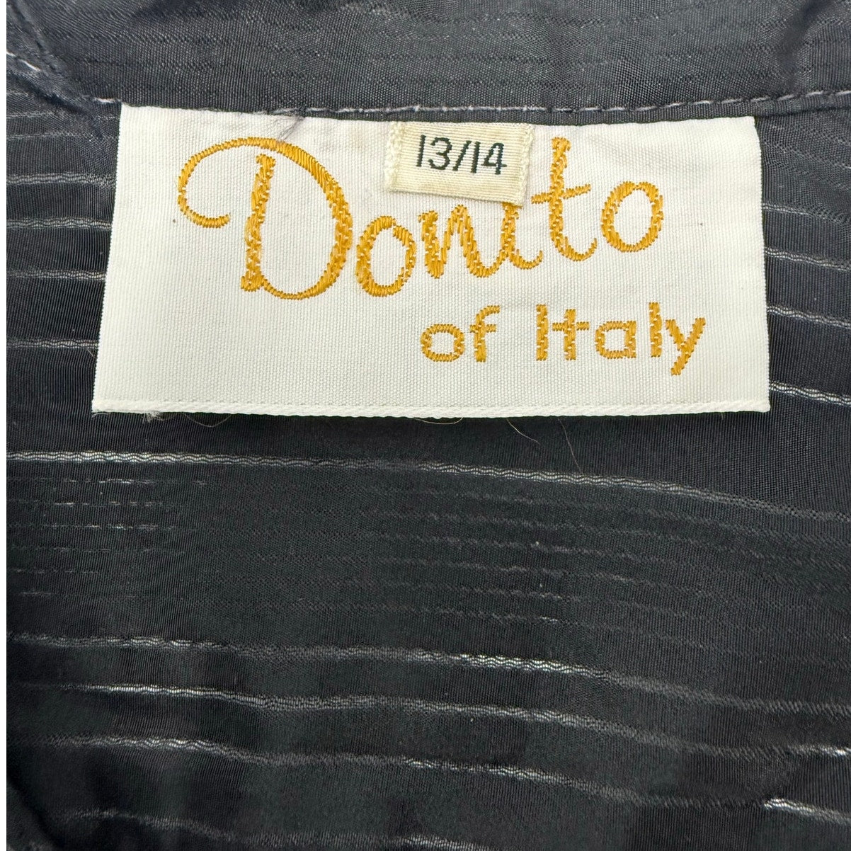 Vintage 80s Donito Italy Black Sheer Blouse Band Collar Button Front Women's S